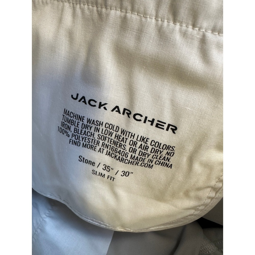 Jack Archer Jetsetter Tech Pants 35 x 30 Slim Fit Stone Golf Travel Performance - Picture 6 of 11